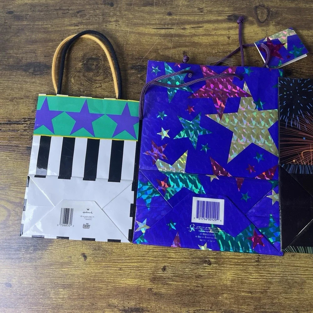 Vtg Lot Of 3 Small Gift Bags Celebrations